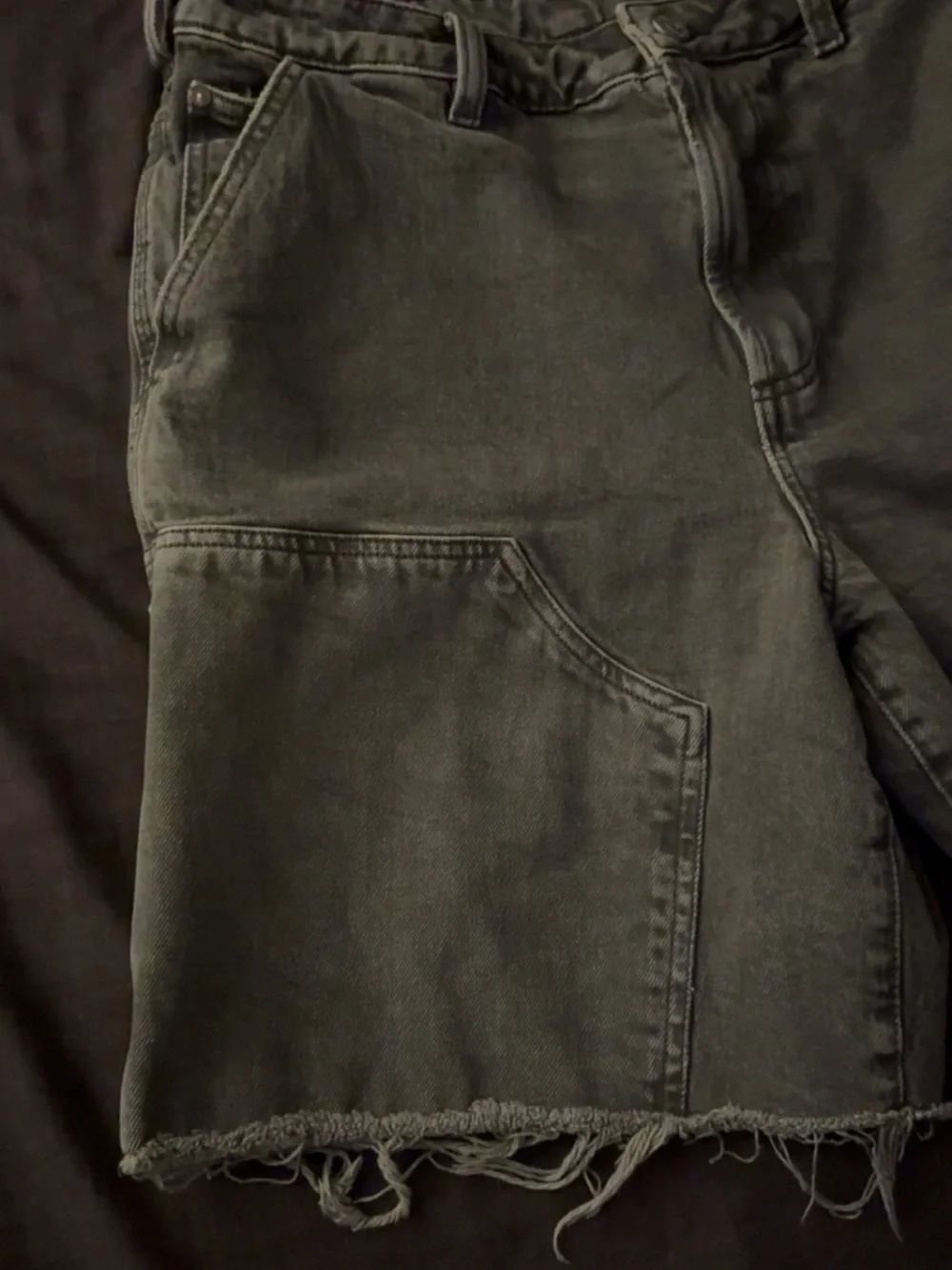 Zara Men's Washed Gray Frayed Hem Jean Shorts